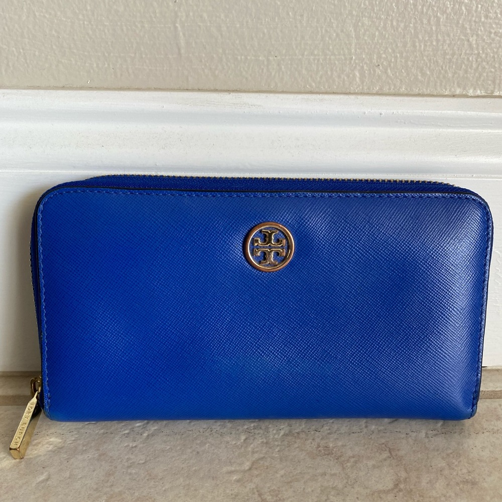 Tory Burch Royal Blue Leather Wallet